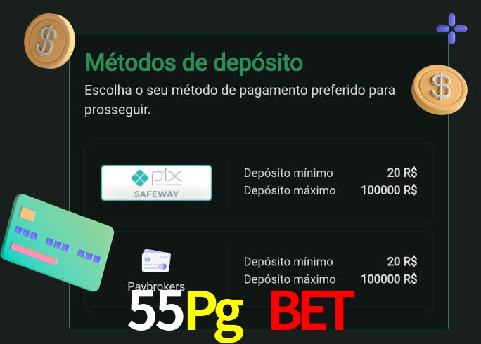 O cassino 55Pg Bet oferece uma grande variedade de métodos de pagamento